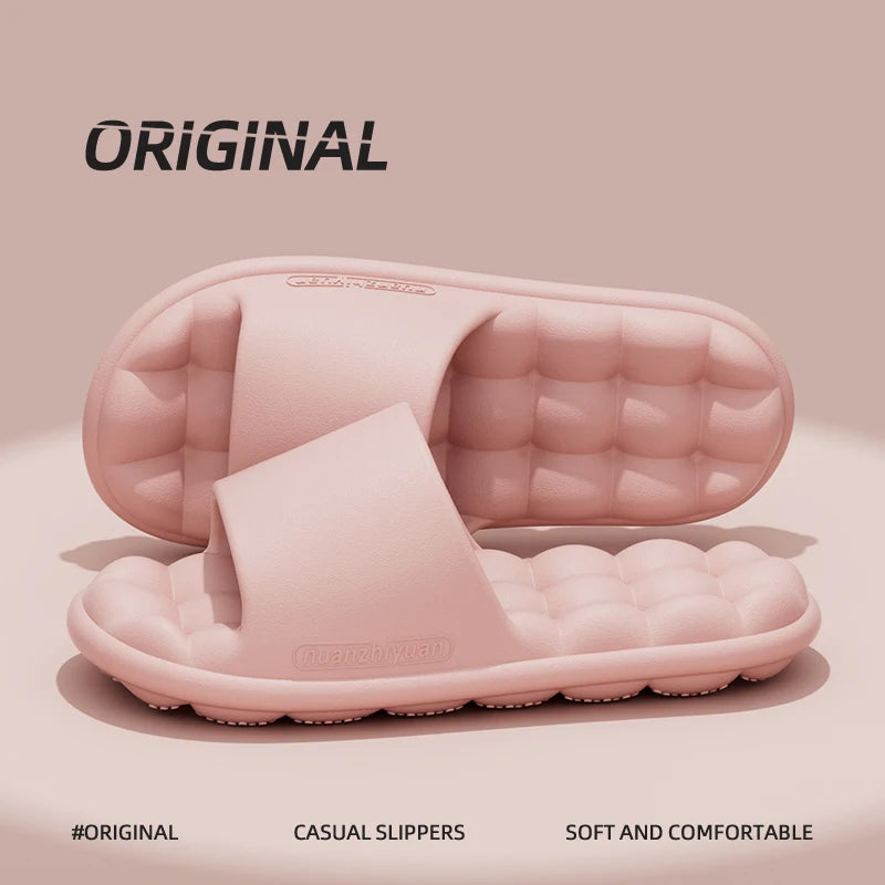Zapatillas de verano antideslizantes de EVA para hombre y mujer, sandalias ligeras y acogedoras para el baño, zapatos para el hogar suaves para interiores, Unisex