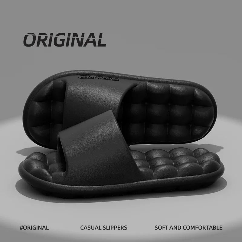 Zapatillas de verano antideslizantes de EVA para hombre y mujer, sandalias ligeras y acogedoras para el baño, zapatos para el hogar suaves para interiores, Unisex