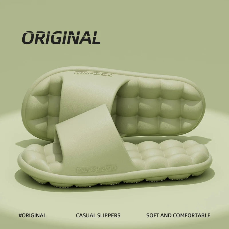 Zapatillas de verano antideslizantes de EVA para hombre y mujer, sandalias ligeras y acogedoras para el baño, zapatos para el hogar suaves para interiores, Unisex