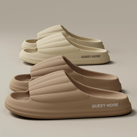 Zapatillas elegantes para hombre, suela gruesa, distribución de presión, sandalias de playa cómodas y hinchables suaves, zapatos ligeros antideslizantes para hombres y mujeres