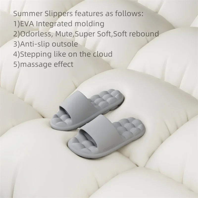 Zapatillas de verano antideslizantes de EVA para hombre y mujer, sandalias ligeras y acogedoras para el baño, zapatos para el hogar suaves para interiores, Unisex